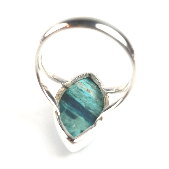 Sterling Silver Marquis Peru Opaline Ring Size 7 - Picture 12 of 16